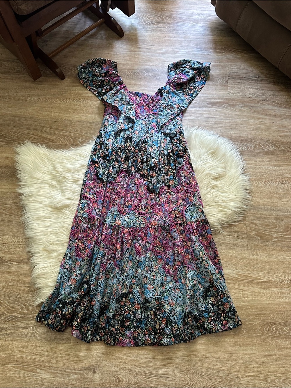 ANTHROPOLOGIE Clementina Eyelet Maxi Dress - Picture 9 of 11